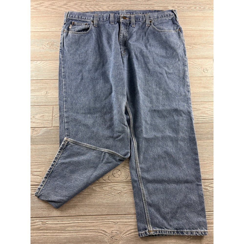 Carhartt Mens Relaxed Fit Straight Leg Blue Denim Jeans Medium Wash 46x27 678